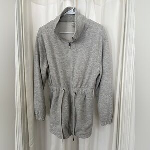 Yogalicious Light Gray Zip-Up Drawstring Jacket